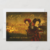 Creepy Jester Carnival Halloween Invitation Kaart (Voorkant)