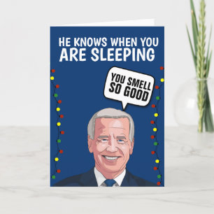 CREEPY JOE BIDEN SNIFF CHRISTMAS WENSKAART FEESTDAGEN KAART