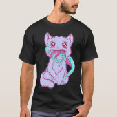 Creepy Kawaii Anime Cat Horror Pastel Gothic T-shirt (Voorkant)