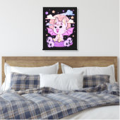 Creepy Kawaii Chibi Horror Cute Creepy Pastel Goth Canvas Afdruk (Insitu (Slaapkamer))