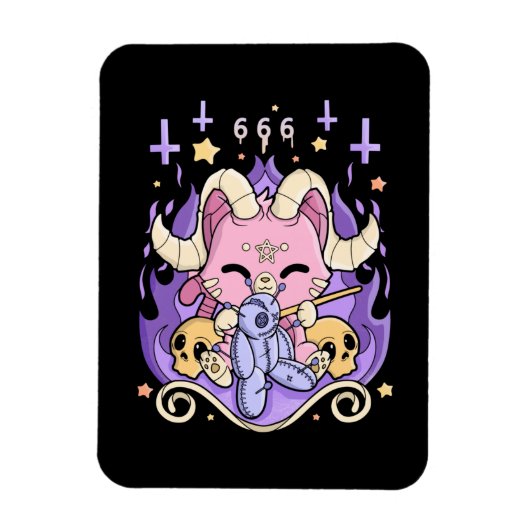 Creepy Kawaii Chibi Horror Cute Creepy Pastel Goth Magneet (Verticaal)