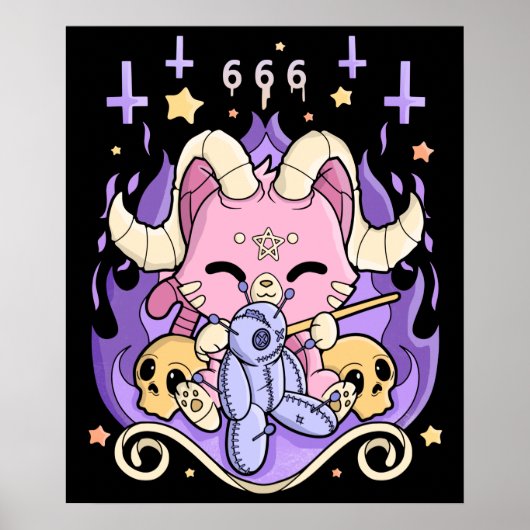 Creepy Kawaii Chibi Horror Cute Creepy Pastel Goth Poster (Voorkant)