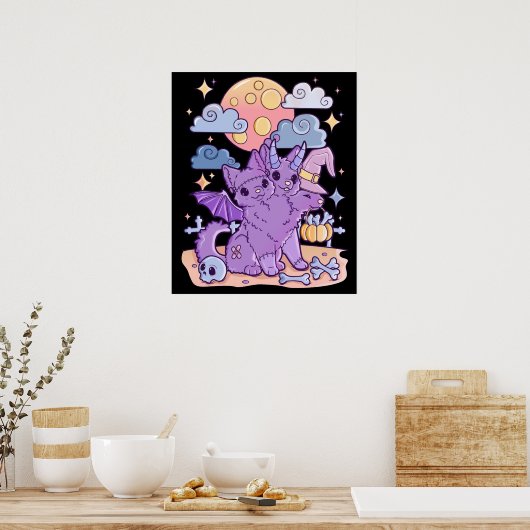 Creepy Kawaii Chibi Horror Pastel Gothic Poster (Keuken)