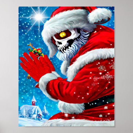 Creepy kerstkerstkerstkerstkerstkerstbedekking Ske Poster (Voorkant)