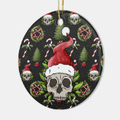 Creepy Kerstkerstman Keramisch Ornament (Links)