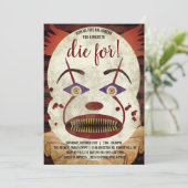 Creepy Killer Clown Halloween Party Kaart (Staand voorkant)