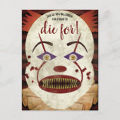 Creepy Killer Clown Halloween Party Uitnodiging Briefkaart (Voorkant)