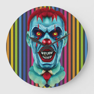 Creepy Killer Zombie Clown Horror Art Grote Klok