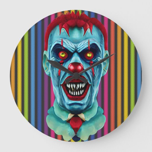 Creepy Killer Zombie Clown Horror Art Grote Klok (Voorkant)