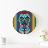 Creepy Killer Zombie Clown Horror Art Grote Klok (Huis)