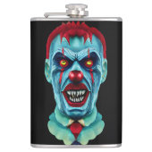 Creepy Killer Zombie Clown Horror Art Heupfles (Voorkant)