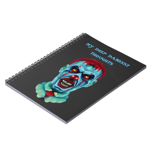 Creepy Killer Zombie Clown Horror Art Notitieboek (Linkerzijde)