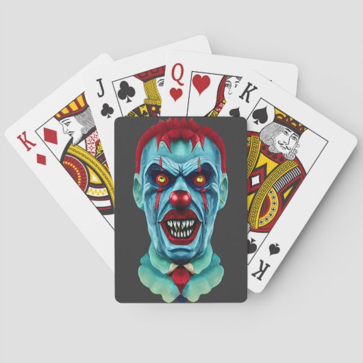 Creepy Killer Zombie Clown Horror Art Pokerkaarten (Achterkant)