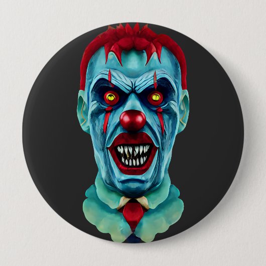 Creepy Killer Zombie Clown Horror Art Ronde Button 4,0 Cm (Voorkant)