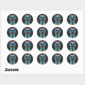 Creepy Killer Zombie Clown Horror Art Ronde Sticker (Vel)