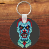 Creepy Killer Zombie Clown Horror Art Sleutelhanger (Voorkant)