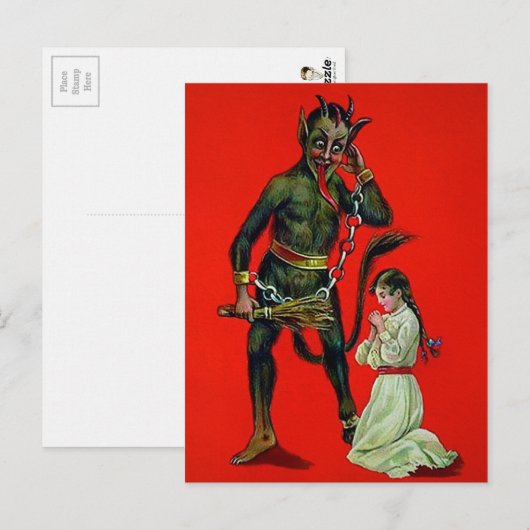 Creepy Krampus Briefkaart (Voorkant / Achterkant)