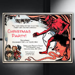 Creepy Krampus  Kaart<br><div class="desc">griezelige krampus kerstfeest uitnodiging. Deze uitnodiging kan volledig met al uw details worden gepersonaliseerd. Een  Victoriaans Krampus illustratie van hoge kwaliteit,  op maat hersteld,  uit de jaren 1800. Die kinderen zien er doodsbang uit,  en ik geef ze niet de schuld. Wees origineel met deze leuke uitnodiging!</div>