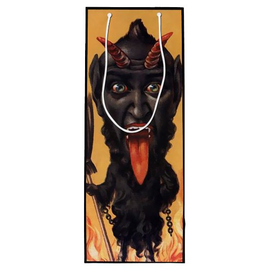 Creepy Krampus Wine Gift Bag Wijn Cadeautas (Achterkant)