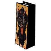 Creepy Krampus Wine Gift Bag Wijn Cadeautas (Achterkant Gekanteld)