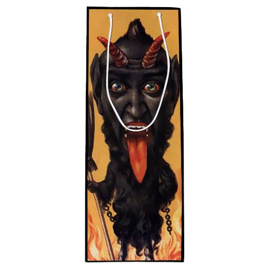 Creepy Krampus Wine Gift Bag Wijn Cadeautas (Voorkant)