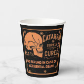 Creepy Label Catarrh Cure Zwart Papier Cup Papieren Bekers (Achterkant)