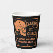 Creepy  Label Catarrh Cure Zwart Papier Cup Papieren Bekers (Voorkant)