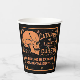 Creepy  Label Catarrh Cure Zwart Papier Cup Papieren Bekers