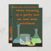 Creepy Laboratory Halloween Invitation, twee zijde Kaart (Voorkant / Achterkant)