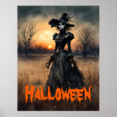 Creepy Lady van het Verleden Scarecrow Halloween Poster (Voorkant)