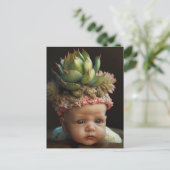 Creepy Lifelike Doll Succulent Garden Briefkaart (Staand voorkant)