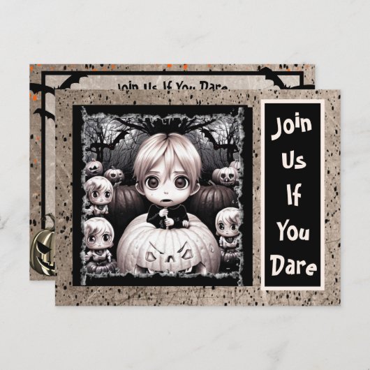 Creepy Little Child Pompoen Patch Halloween Briefkaart (Voorkant / Achterkant)