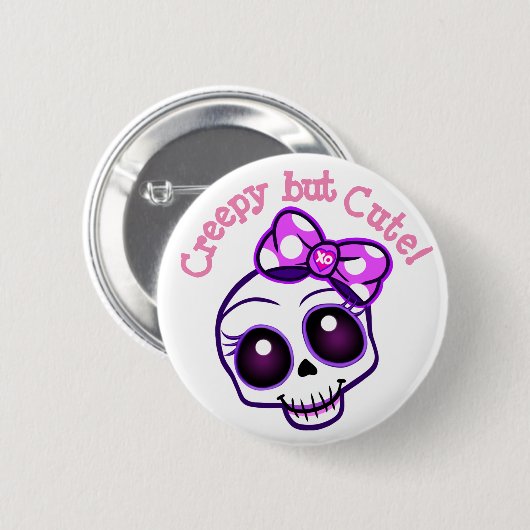 "Creepy, maar Cute!" Kawaii Button Pin (Voorkant /achterkant)