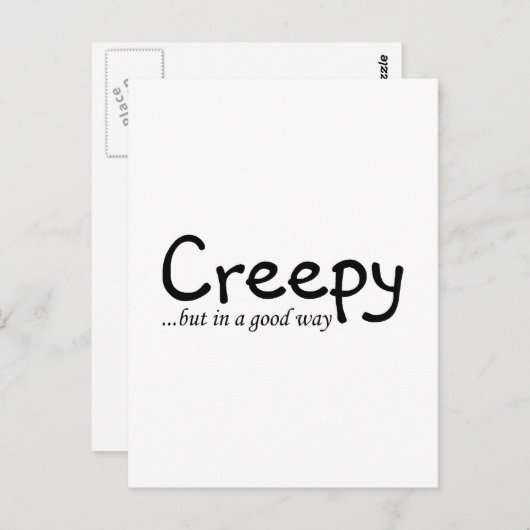 Creepy, maar op een goede manier briefkaart (Voorkant / Achterkant)