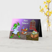 Creepy Mad Science Lab Halloween Kaart (Gele Bloem)