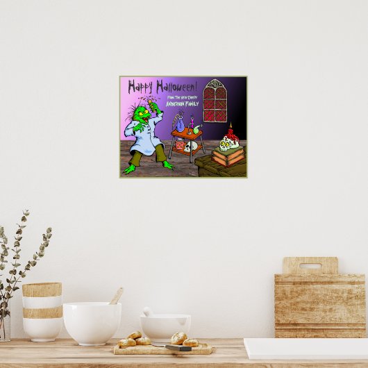 Creepy Mad Science Lab Halloween Poster (Keuken)