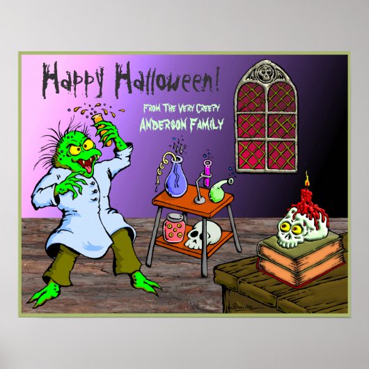 Creepy Mad Science Lab Halloween Poster (Voorkant)