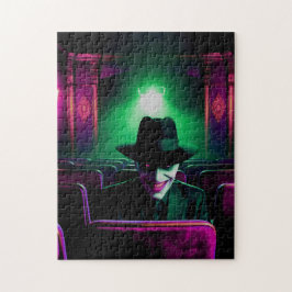 Creepy Man in Haunted Theatre tijdens Halloween! Legpuzzel