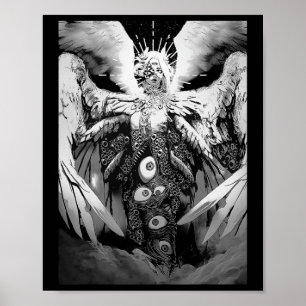 Creepy Manga Bijbelse engel enge ogen Horror Hall Poster