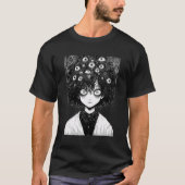 Creepy Manga Meisje Enge Ogen Horror Halloween Fri T-shirt (Voorkant)