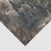 Creepy Mansion Spooky Bat Halloween Moon Decoupage Tissuepapier (Detail)