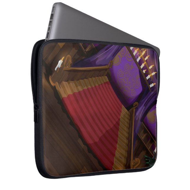 Creepy Mansion Stairway Laptop Sleeve (Voorkant Rechts)