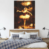 Creepy Marionette Ballerina Horror Puppet Art  Canvas Afdruk (Insitu (Slaapkamer))