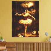 Creepy Marionette Ballerina Horror Puppet Art  Canvas Afdruk (Insitu (Woonkamer))