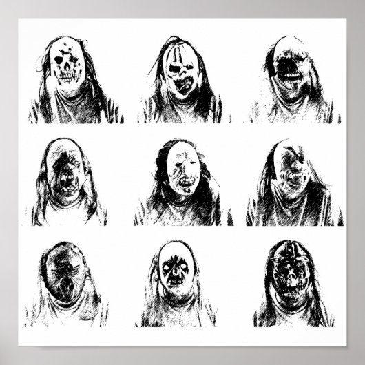 Creepy-maskers Poster (Voorkant)