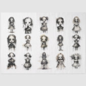 Creepy Meisje Horror Karakters voor Kunst en Ambac Tissuepapier (Voorkant)