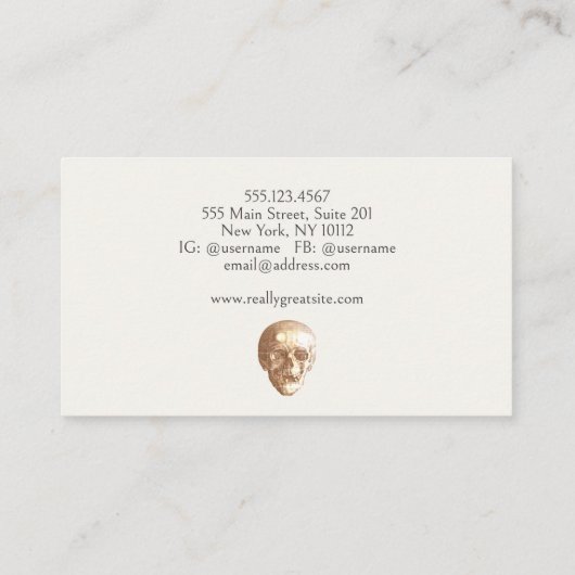 Creepy  menselijke schedel Halloween Visitekaartje (Achterkant)