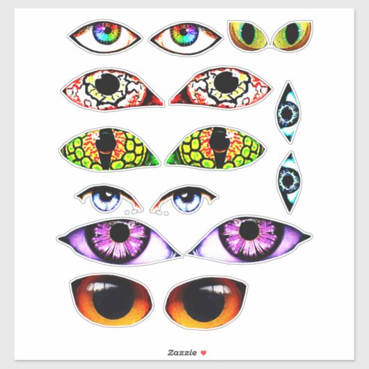 Creepy Mensen Dier Creature Ogen Sticker (Vel)