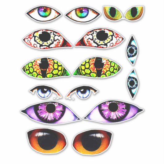 Creepy Mensen Dier Creature Ogen Sticker (Voorkant)