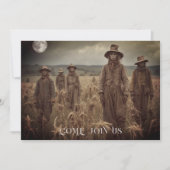 Creepy Mensen Halloween Party Uitnodiging (Voorkant)